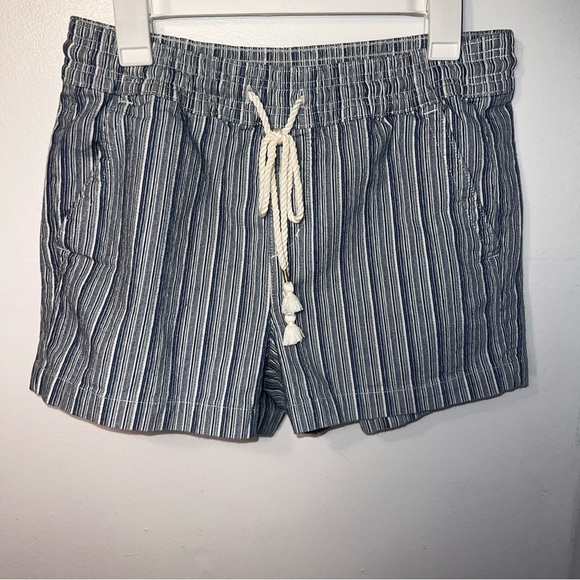 LOFT Pants - LOFT Navy Striped High Waist Shorts